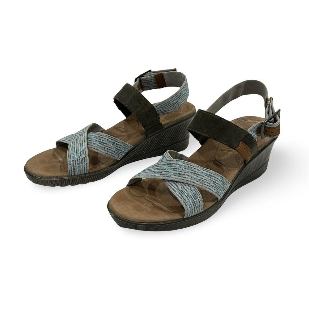Keen Skyline Slingback Wedge Sandals Womens Size 8.5 Aqua Green Comfort Shoe - Picture 3 of 8